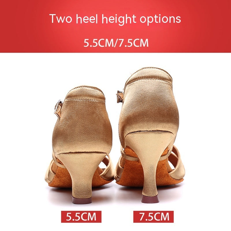 Elegant Latin Dance High Heels with Soft Sole