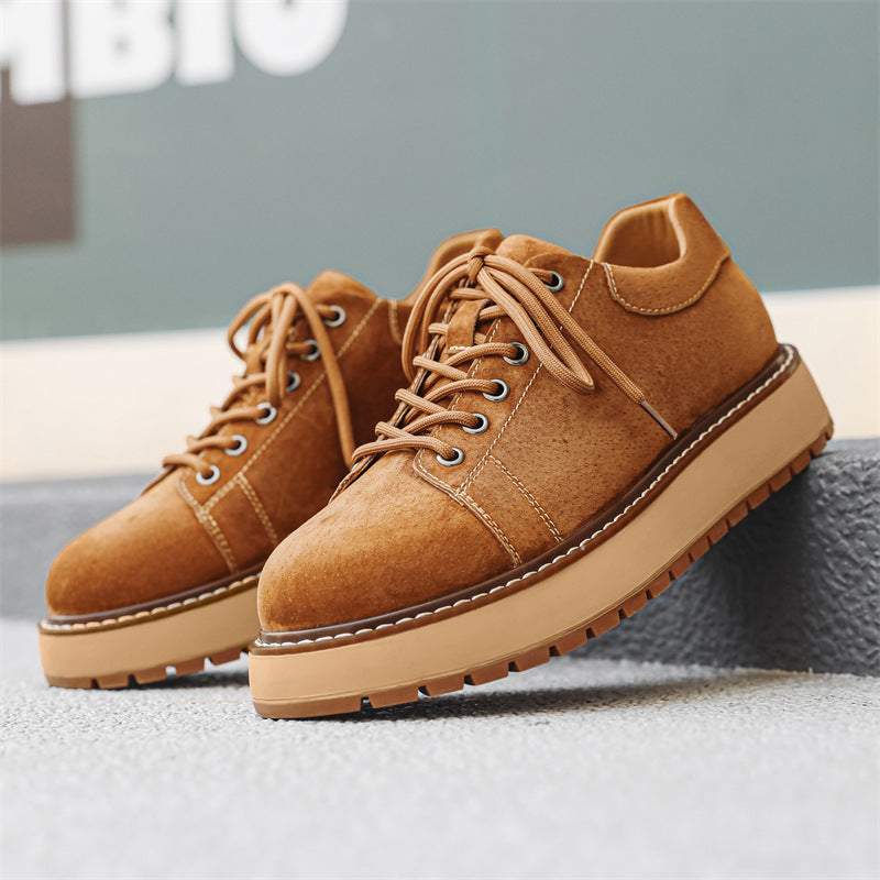 Vintage Rugged Suede Work Boots – Men's Retro Casual Shoes