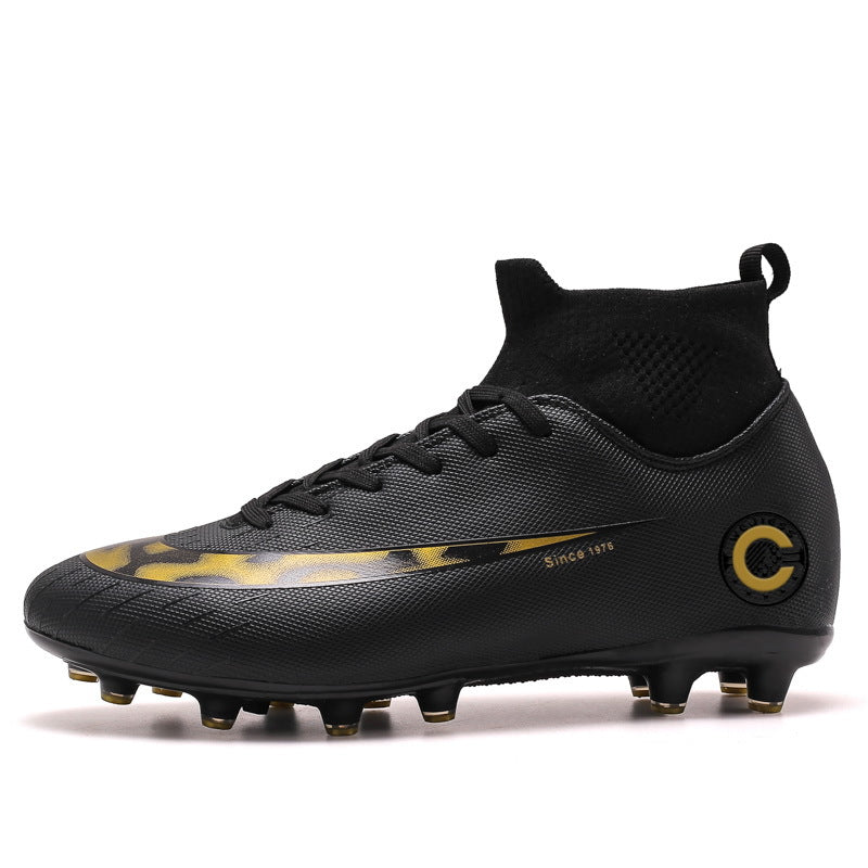 Elite Gold-Plated High-Top Soccer Cleats – Precision & Performance