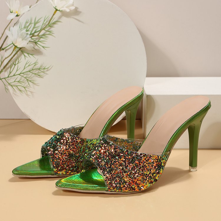 Women's Sequin High Heel Sandals – Glamorous European & American Style