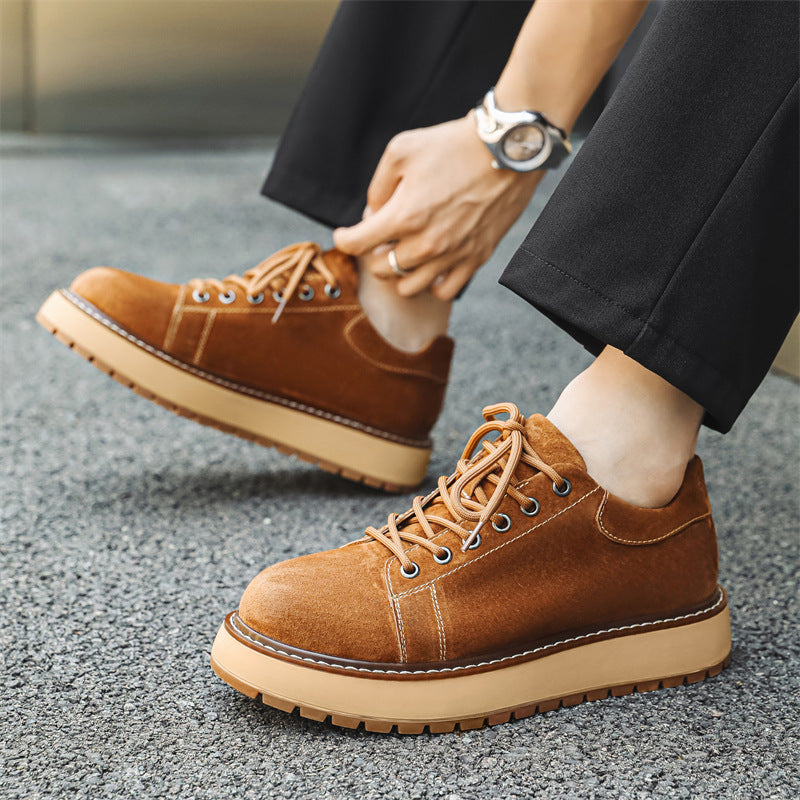 Vintage Rugged Suede Work Boots – Men's Retro Casual Shoes