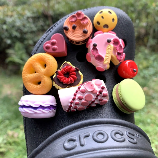 Cute Macaron & Flower Charm Decorations for Shoes and Bags